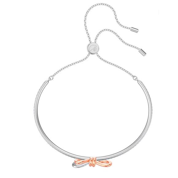 Swarovski Lifelong Bow bangle Bow, White, Mixed metal finish*NEW in box - Picture 2 of 4